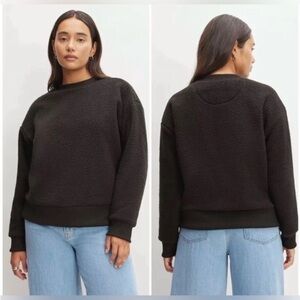 EVERLANE The ReNew Black Fleece Oversized Crew NWT